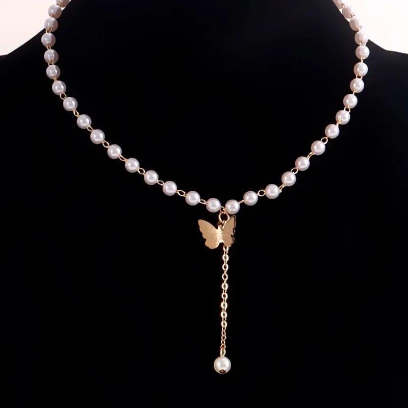 Butterfly Pearl Necklace