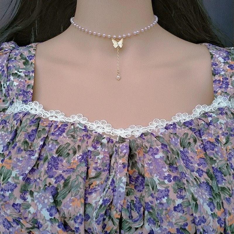 Butterfly Pearl Necklace