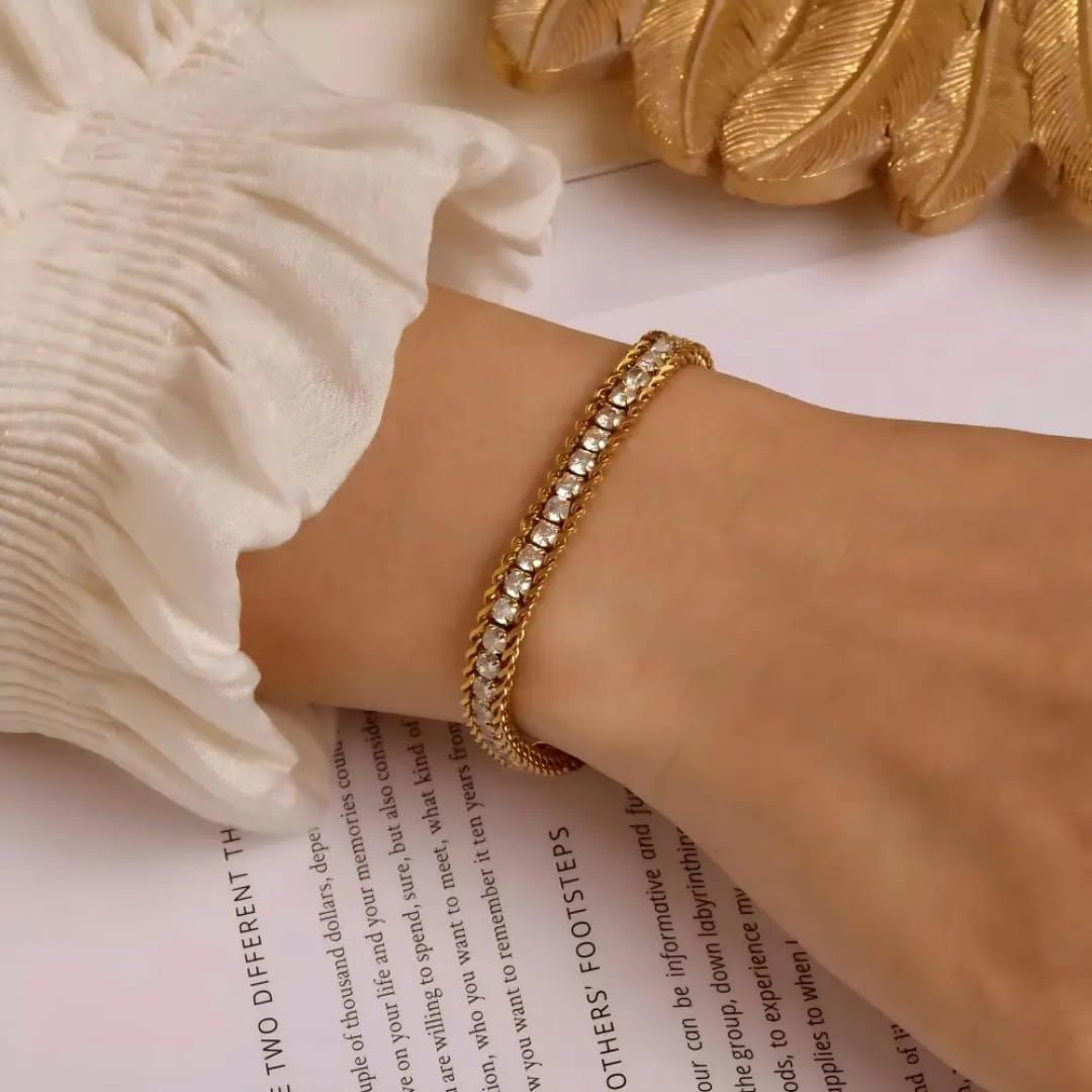 Stainless Stone Chain Bracelet