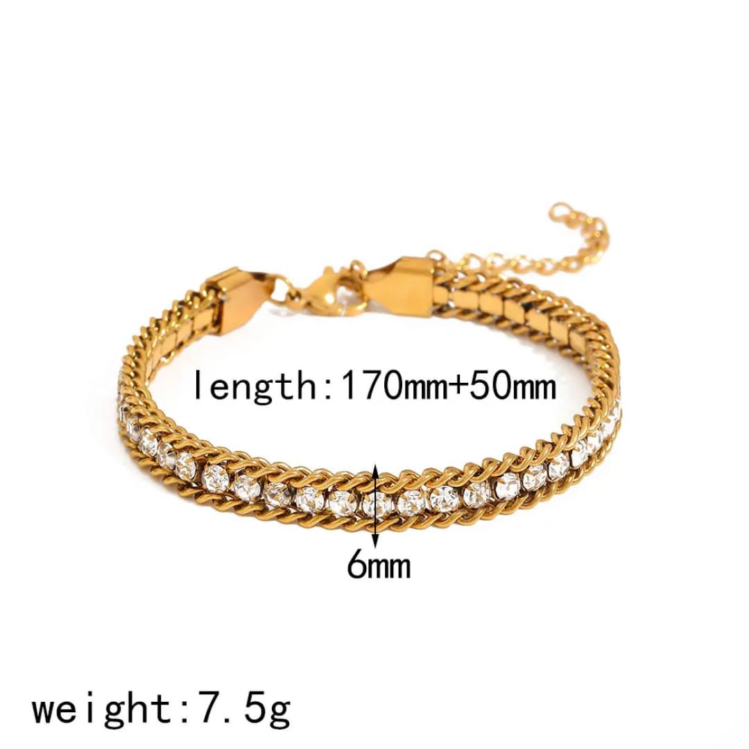 Stainless Stone Chain Bracelet