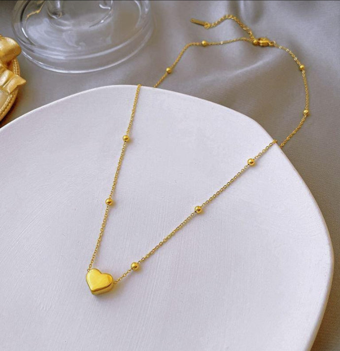 Heart Shape Chain,Studs & Bracelet