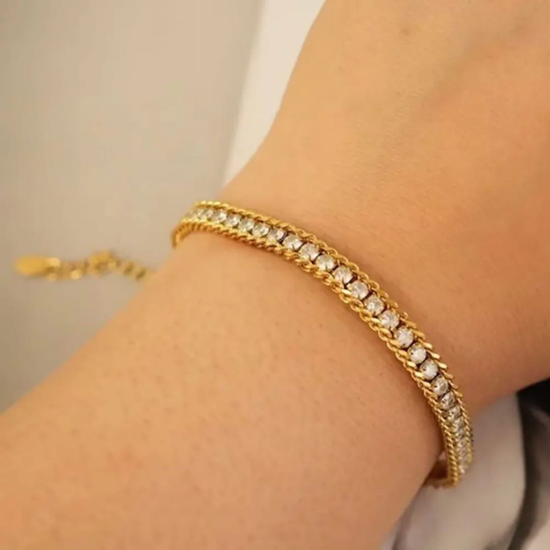 Stainless Stone Chain Bracelet