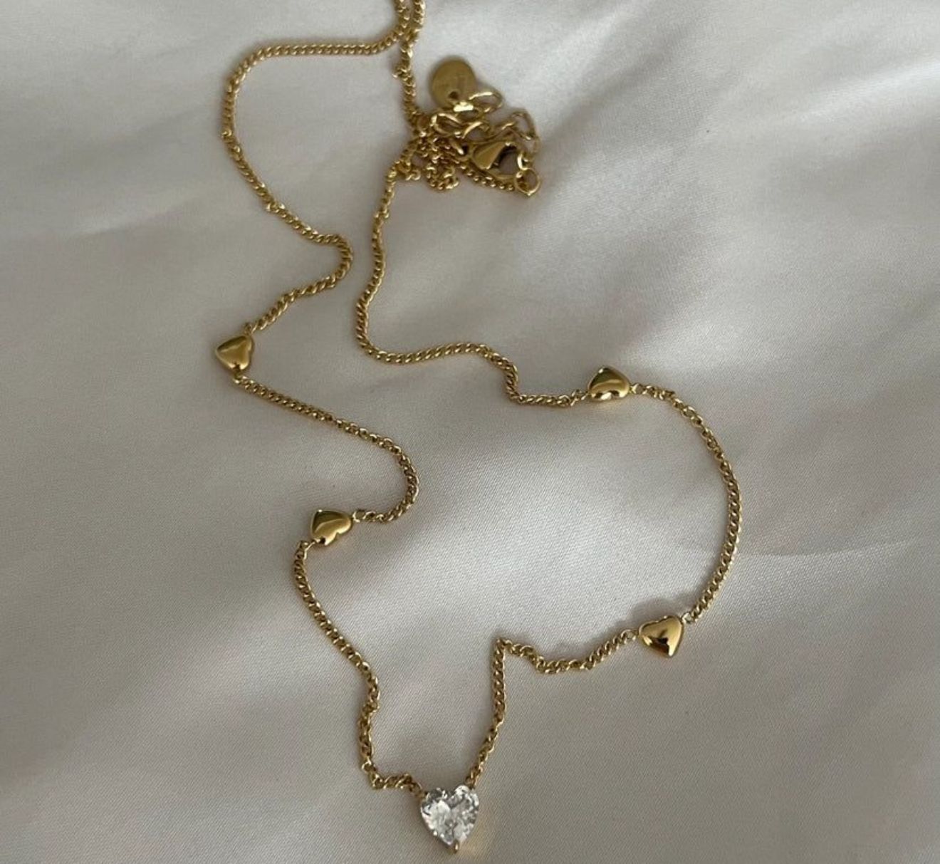 Elegant Heart Stone Chain