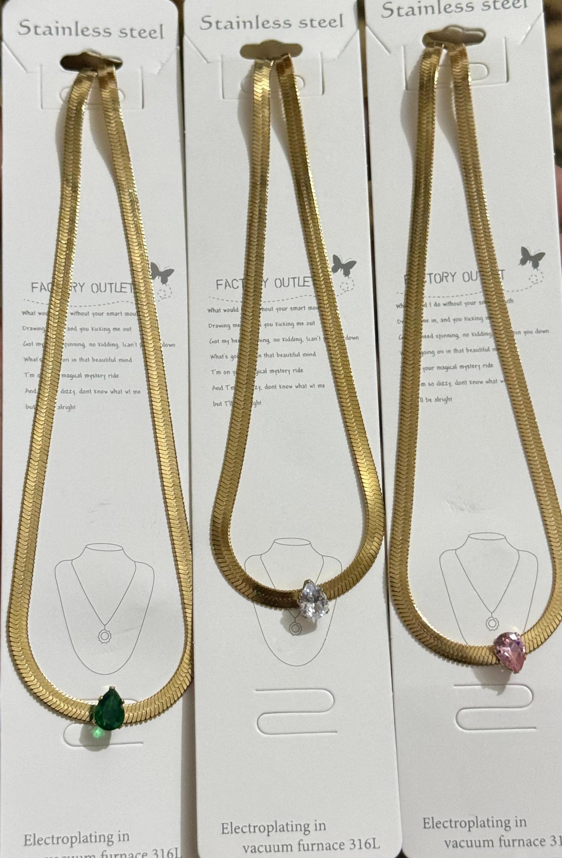 One Diamond Snake Necklace